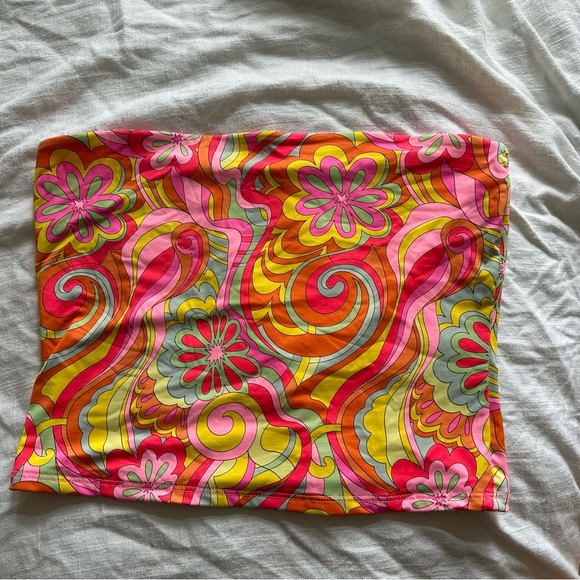 Frankies Bikinis Peace Strapless Bikini Tube Top Far Out - Picture 5 of 7